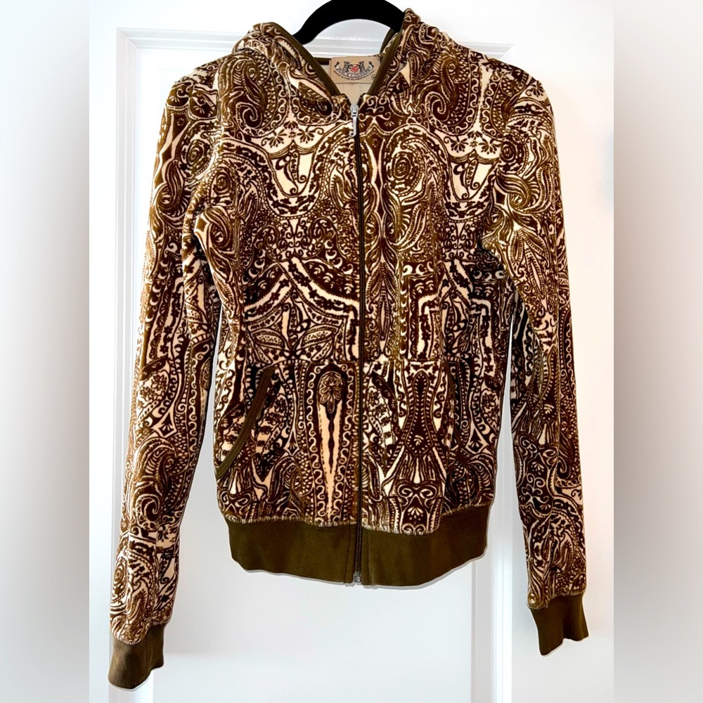 Juicy Couture Velour Paisley Track
Hoddie Jacket S.M